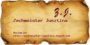 Zechmeister Jusztina névjegykártya