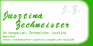jusztina zechmeister business card